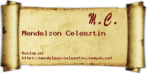 Mendelzon Celesztin névjegykártya